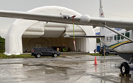Inflatable aircraft hangar